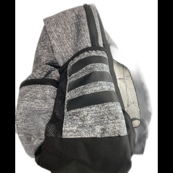 Adidas Backpack Unisex 17" Black and Gray 3 Stripe Graphic LNWOT - Picture 4 of 6